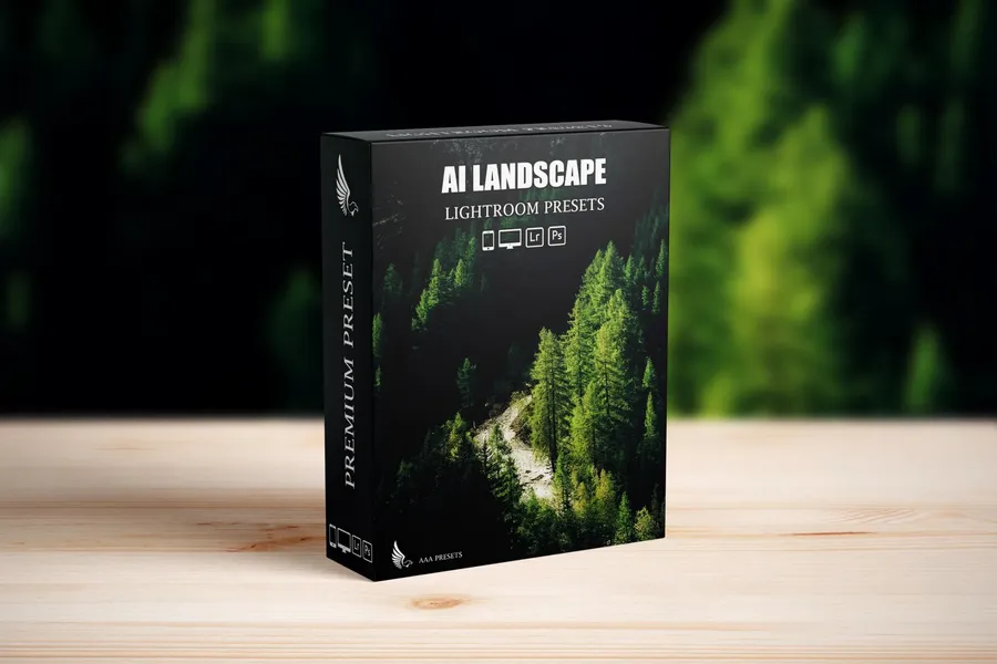 Aioptimized cinematic landscape lightroom presets | download free design addon Ai optimized cinematic landscape lightroom presets design add on for photoshop procreate illustrator and more