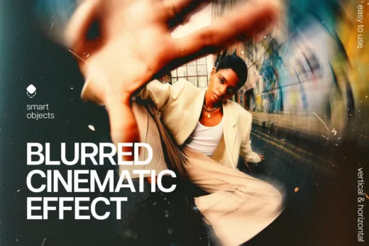 Cinematic blur photo effect design add on for photoshop procreate illustrator and more