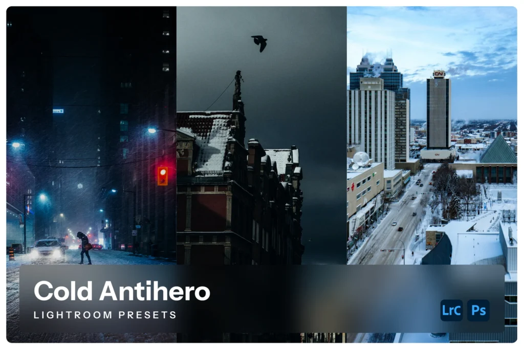 Cold antihero lightroom presets | download free design addon Cold antihero lightroom presets design add on for photoshop procreate illustrator and more