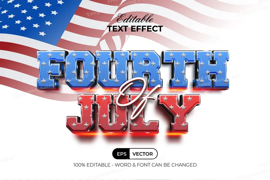 Fourthofjulytexteffect20250624042040utc | download free design addon Fourth of july text effect 2025 06 24 04 20 40 utc design add on for photoshop procreate illustrator and more