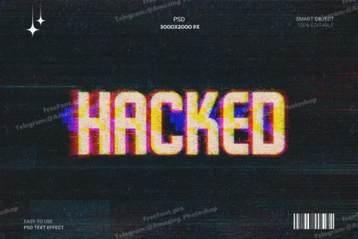 Hacked glitch text effect 2025 06 24 22 15 09 utc design add on for photoshop procreate illustrator and more