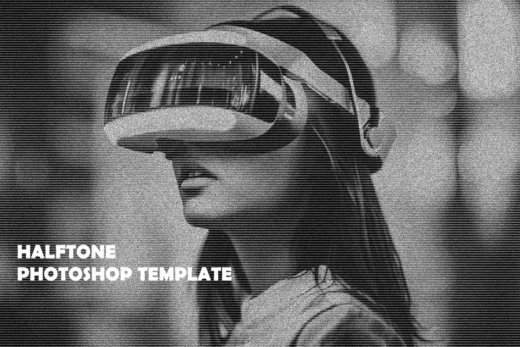 Halftone photoshop template design add on for photoshop procreate illustrator and more