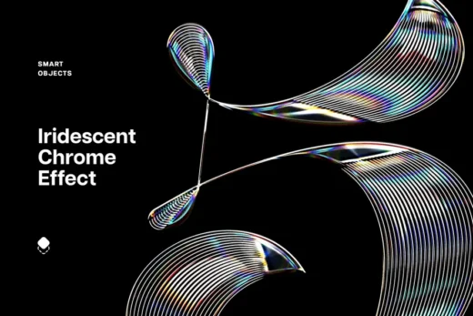 Iridescent chrome logo mockup design add on for photoshop procreate illustrator and more