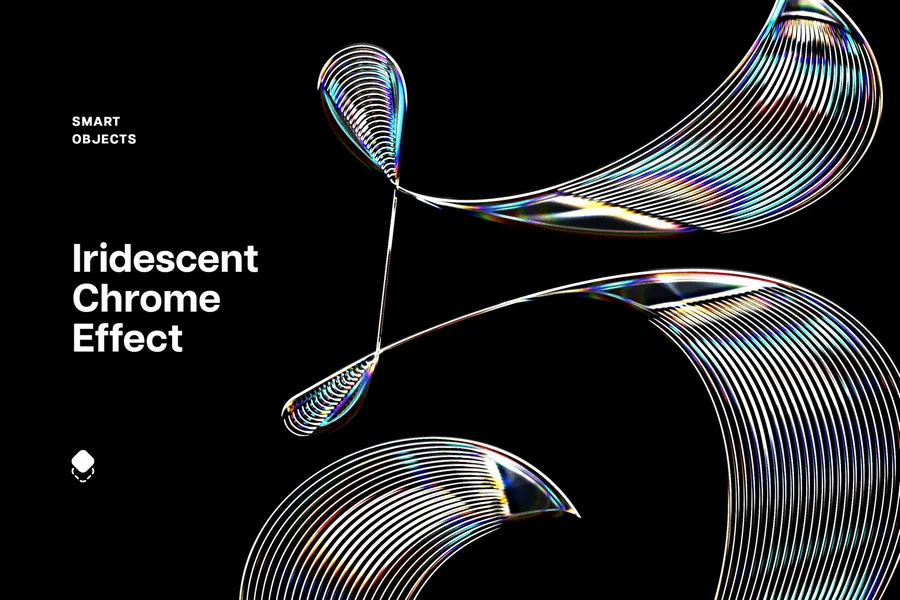 Iridescent chrome logo mockup | download free design addon Iridescent chrome logo mockup design add on for photoshop procreate illustrator and more