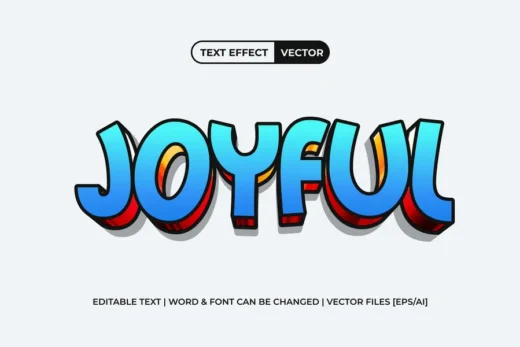 Joyful text effect design add on for photoshop procreate illustrator and more
