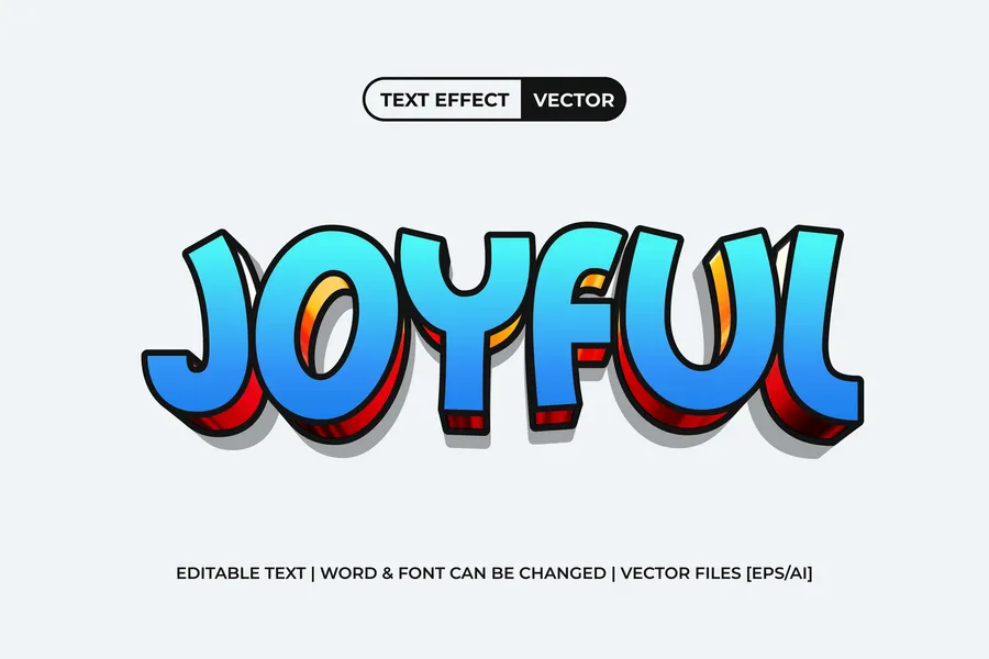 Joyful text effect | download free design addon Joyful text effect design add on for photoshop procreate illustrator and more