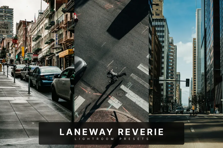 Laneway reverie lightroom presets | download free design addon Laneway reverie lightroom presets design add on for photoshop procreate illustrator and more