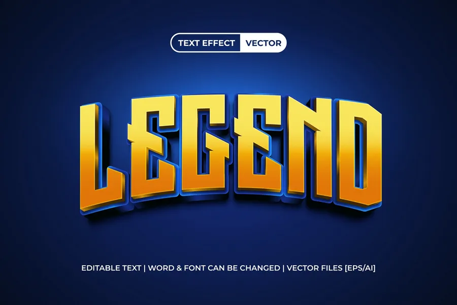 Legend text effect 3d curved | download free design addon Legend text effect 3d curved design add on for photoshop procreate illustrator and more