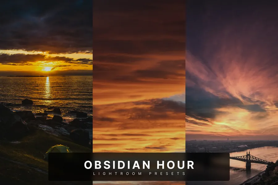 Obsidian hour lightroom presets | download free design addon Obsidian hour lightroom presets design add on for photoshop procreate illustrator and more