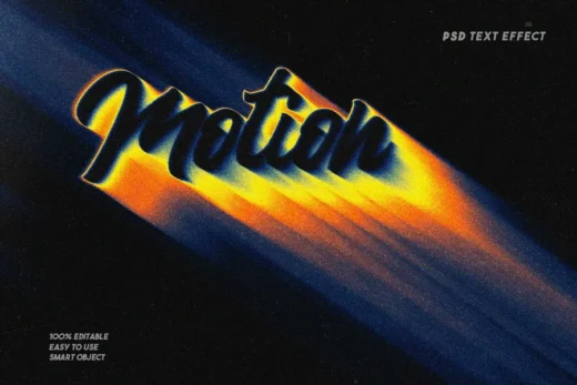 Retro motion blur text effect design add on for photoshop procreate illustrator and more
