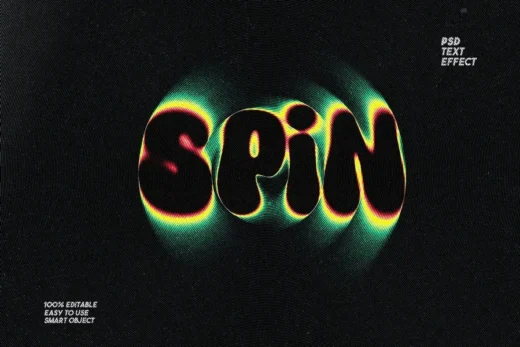 Spin blur halftone text effect 2025 06 30 18 25 45 utc design add on for photoshop procreate illustrator and more
