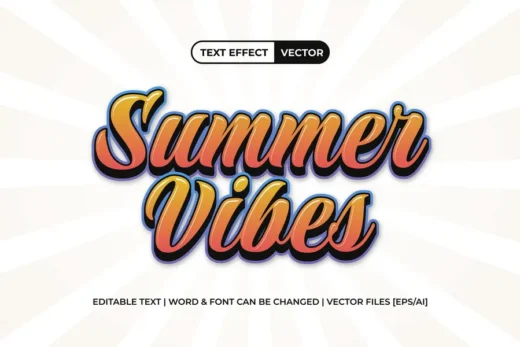 Summer vibes text effect 2025 06 30 18 25 45 utc design add on for photoshop procreate illustrator and more