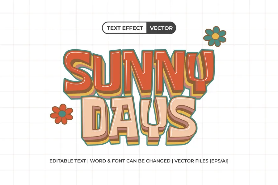Sunnydaystexteffectretrostyle20250630183146utc | download free design addon Sunny days text effect retro style 2025 06 30 18 31 46 utc design add on for photoshop procreate illustrator and more