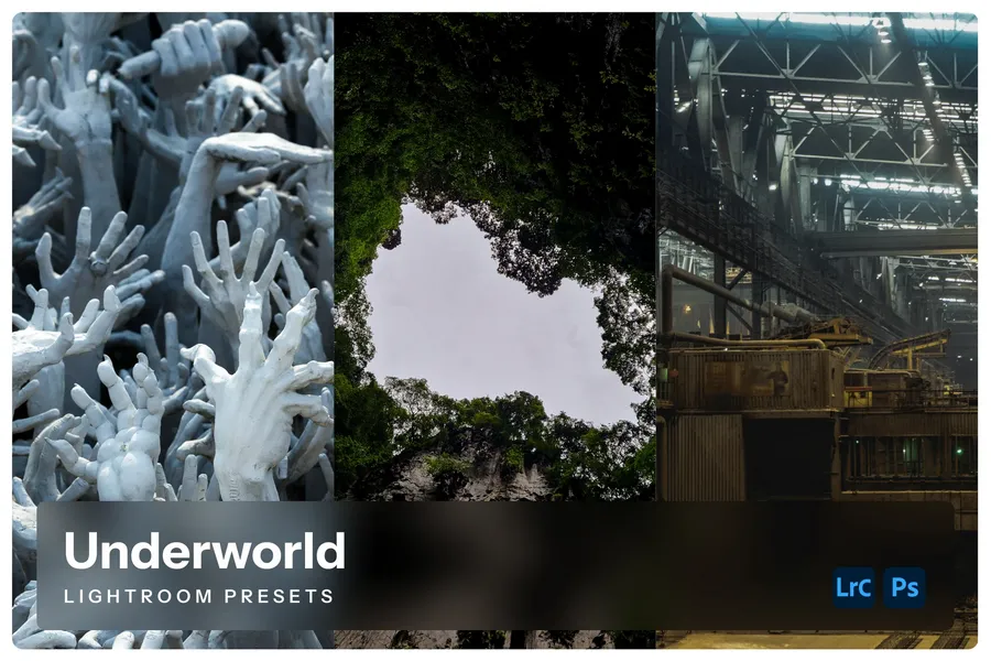 Underworld lightroom presets | download free design addon Underworld lightroom presets design add on for photoshop procreate illustrator and more