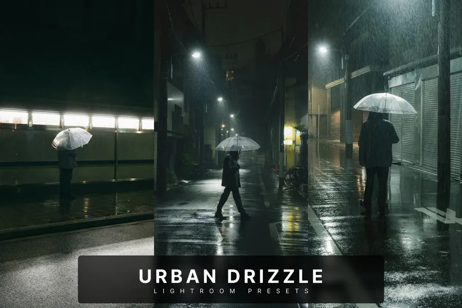 Urban drizzle lightroom presets | download free design addon Urban drizzle lightroom presets design add on for photoshop procreate illustrator and more