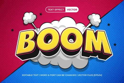 Boom text effect 2025 07 09 23 09 52 utc design add on for photoshop procreate illustrator and more