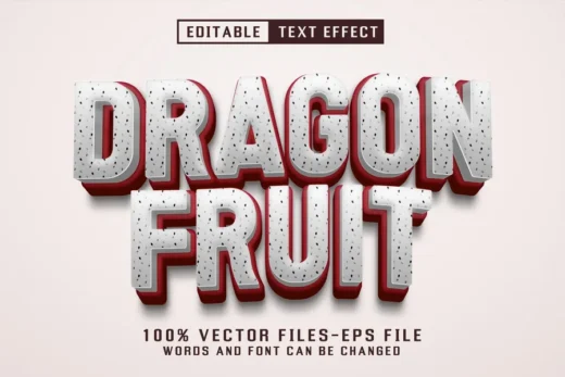 Dragon fruit 3d text editable text effect 2025 07 10 21 28 14 utc design add on for photoshop procreate illustrator and more