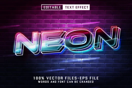 Neon editable text effect 2025 07 10 17 46 17 utc design add on for photoshop procreate illustrator and more