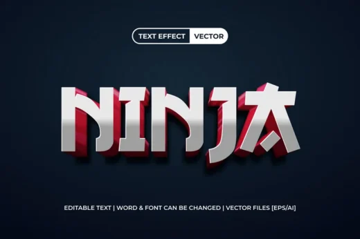 Ninja Text Effect 3D