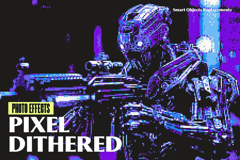 Pixel dithered photo effect 2025 07 11 21 52 56 utc design add on for photoshop procreate illustrator and more