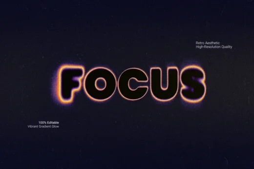 Retro Gradient Glow Text Effect