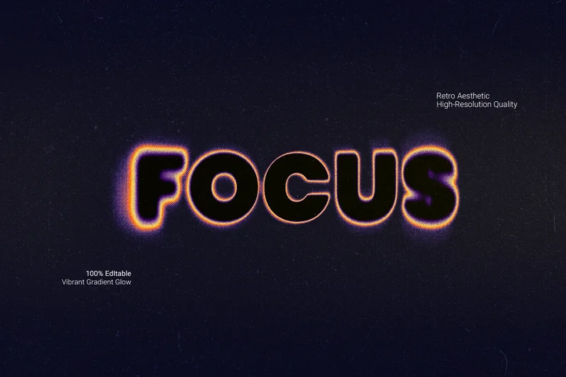 Retro gradient glow text effect 2025 07 08 18 12 09 utc design add on for photoshop procreate illustrator and more