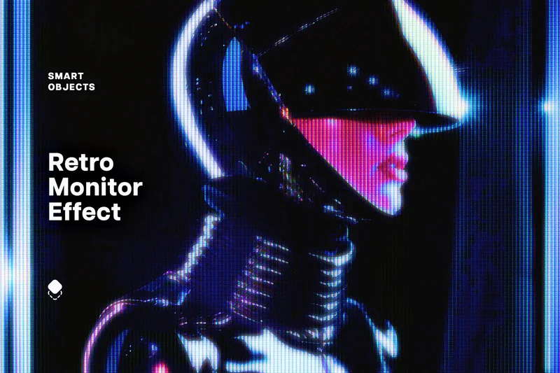 Retro monitor photo effect 2025 07 08 15 24 31 utc design add on for photoshop procreate illustrator and more