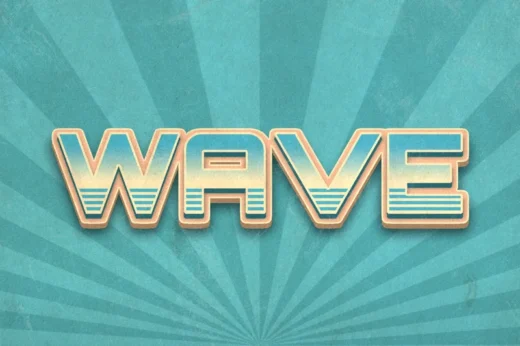Retro Stripe Text Effect