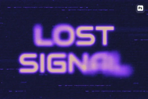 VHS Distorted Scan Text Effect