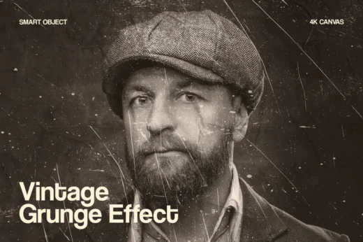 Vintage Grunge Photo Effect Mockup