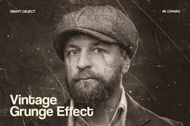 Vintage grunge photo effect mockup 2025 07 10 16 47 05 utc design add on for photoshop procreate illustrator and more