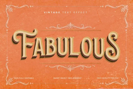 Vintage text effect template 2025 07 08 15 39 35 utc design add on for photoshop procreate illustrator and more