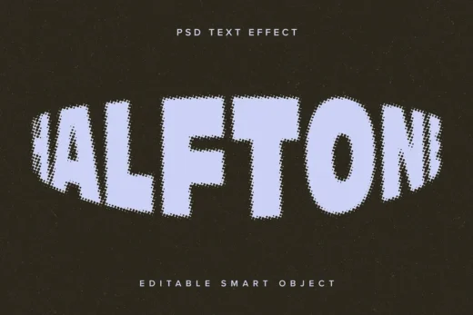Warped halftone text effect mockup 2025 07 07 22 07 47 utc design add on for photoshop procreate illustrator and more