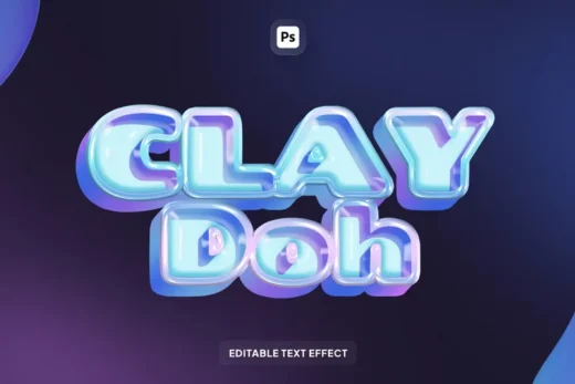 3d clay holographic text effect 2025 10 14 17 47 49 utc design add on for photoshop procreate illustrator and more