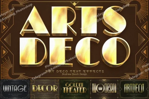 Art deco text effect 2025 09 30 20 00 22 utc design add on for photoshop procreate illustrator and more