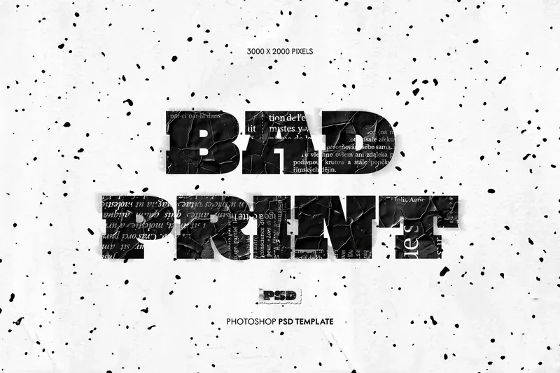 Bad print text effect 2025 10 30 18 52 07 utc design add on for photoshop procreate illustrator and more