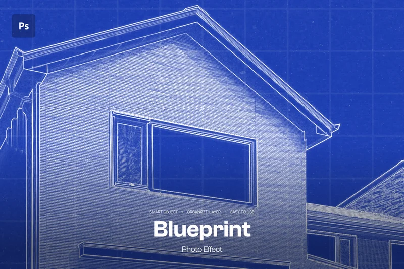 Blueprint photo effect 2025 09 29 17 58 50 utc design add on for photoshop procreate illustrator and more