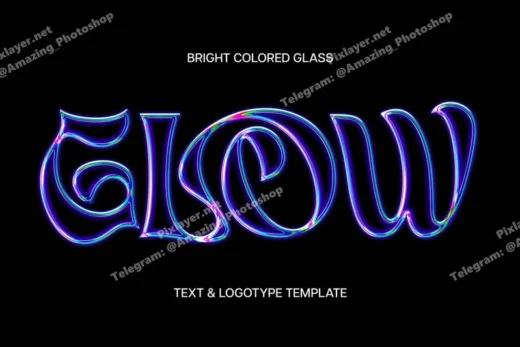 Colored Glass Text & Logo Effect