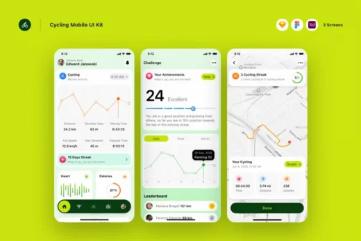 Cycling Mobile UI Kit