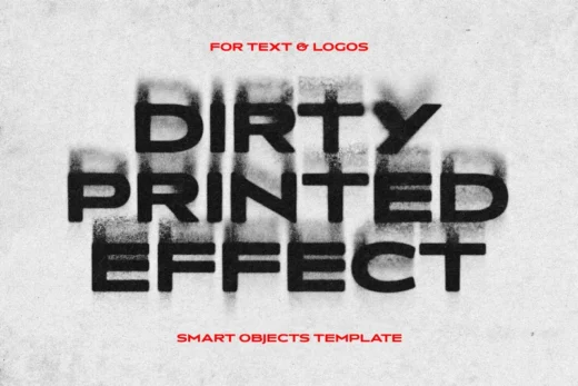 Dirty print text logo effect 2025 10 07 16 19 09 utc design add on for photoshop procreate illustrator and more