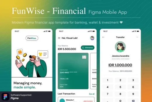 Finwise financial figma mobile app template 2025 10 07 03 43 39 utc design add on for photoshop procreate illustrator and more