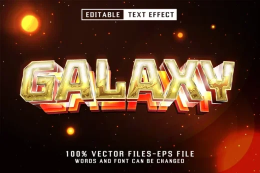 Galaxy 3d text editable text effect 2025 10 03 15 53 41 utc design add on for photoshop procreate illustrator and more