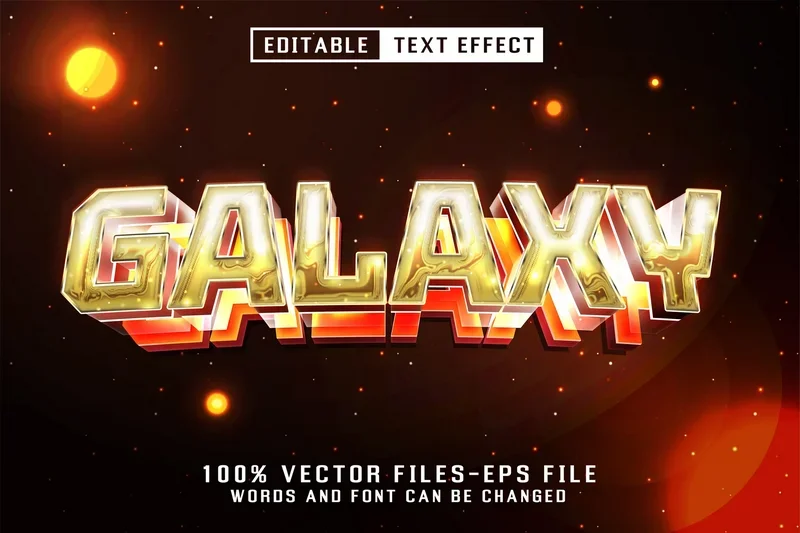Galaxy 3d text editable text effect 2025 10 03 15 53 41 utc design add on for photoshop procreate illustrator and more