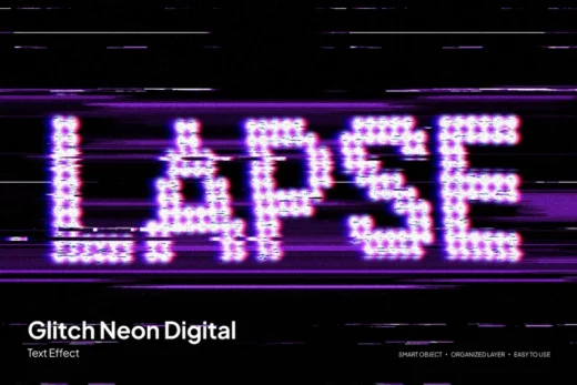 Glitch neon digital text effect 2025 10 27 14 47 52 utc design add on for photoshop procreate illustrator and more