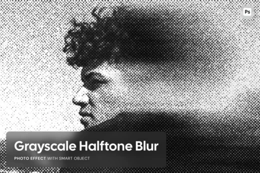 Grayscale halftone blur photo effect 2025 10 14 21 00 43 utc design add on for photoshop procreate illustrator and more