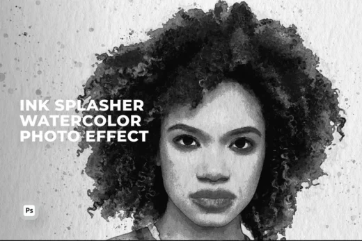 Ink splasher watercolor photo effect 2025 10 14 20 18 07 utc design add on for photoshop procreate illustrator and more
