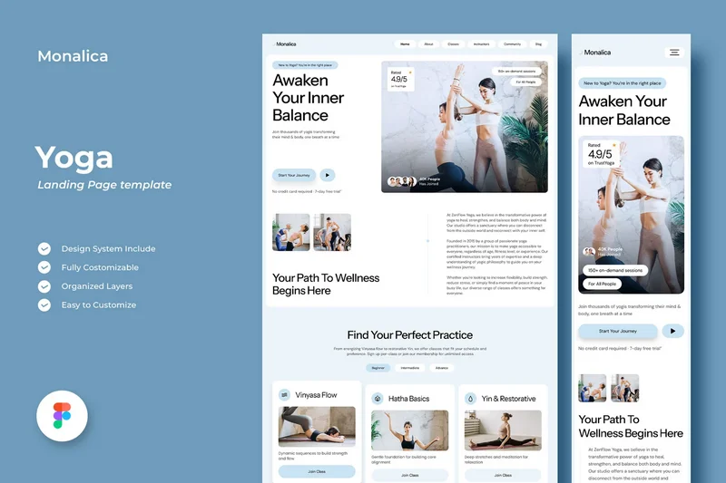 Monalica yoga landing page 2025 10 07 01 52 54 utc design add on for photoshop procreate illustrator and more