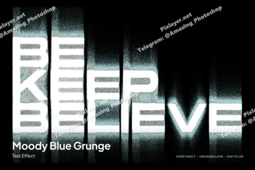 Moody blue grunge text effect 2025 10 07 16 07 04 utc design add on for photoshop procreate illustrator and more