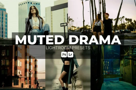 Muted drama lightroom presets 2025 10 20 18 27 59 utc design add on for photoshop procreate illustrator and more