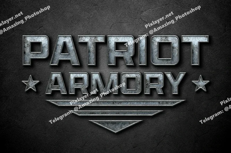 Patriot armory war text effect 2025 10 09 19 21 17 utc design add on for photoshop procreate illustrator and more